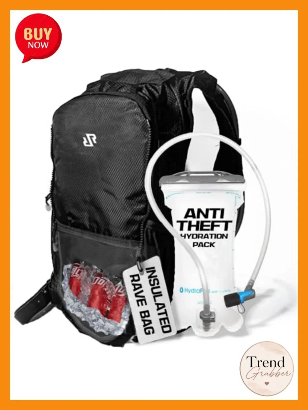 2L Hydration Backpack Anti-Theft Rave Festival Concert Gear Leak-Free